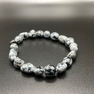 Snowflake obsidian  bracelet (tumbled)